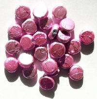 25 8x3mm Metallic Pink Flat Disk Beads